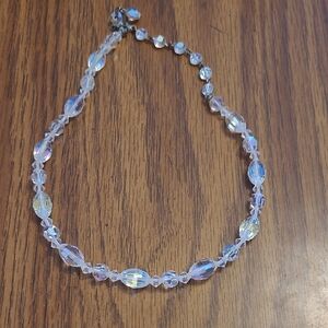 Vintage Iridescent Crystal Bead Necklace